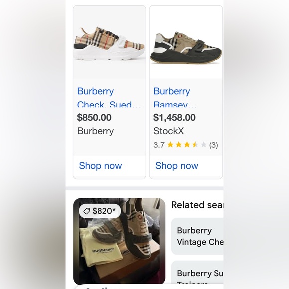 Burberry Check Suede Shoes - Picture 2 of 8